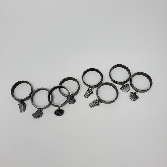 VINTAGE TUPPERWARE PEWTER METAL NAPKIN RINGS SET OF 8 TABLESCAPE COLLECTIBLE - Picture 4 of 8